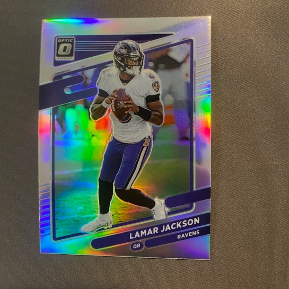 2021 Optic Lamar Jackson SILVER HOLO PRIZM #128 Ravens 🔥🔥